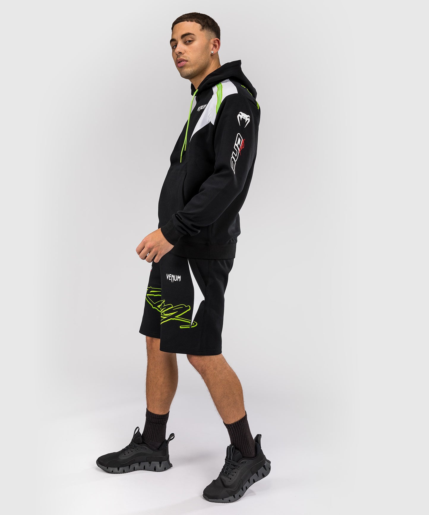 Sweat à capuche pour Hommes Venum x Bud Racing - Noir/Blanc/Citron Vert