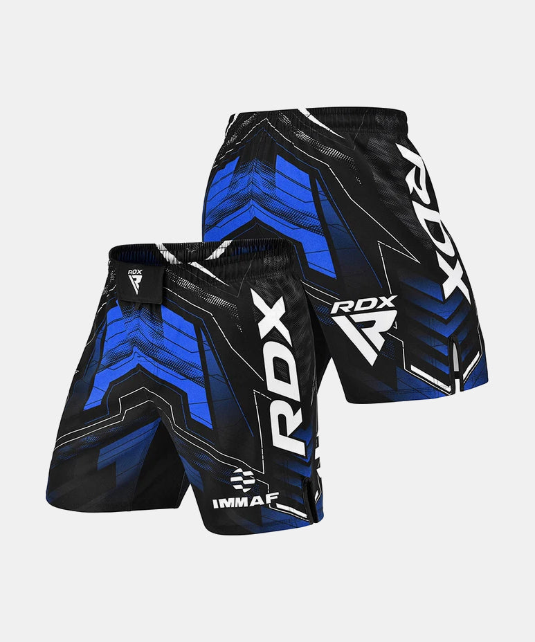 RDX Fightshorts IMMAF Approved - Schwarz/Blau