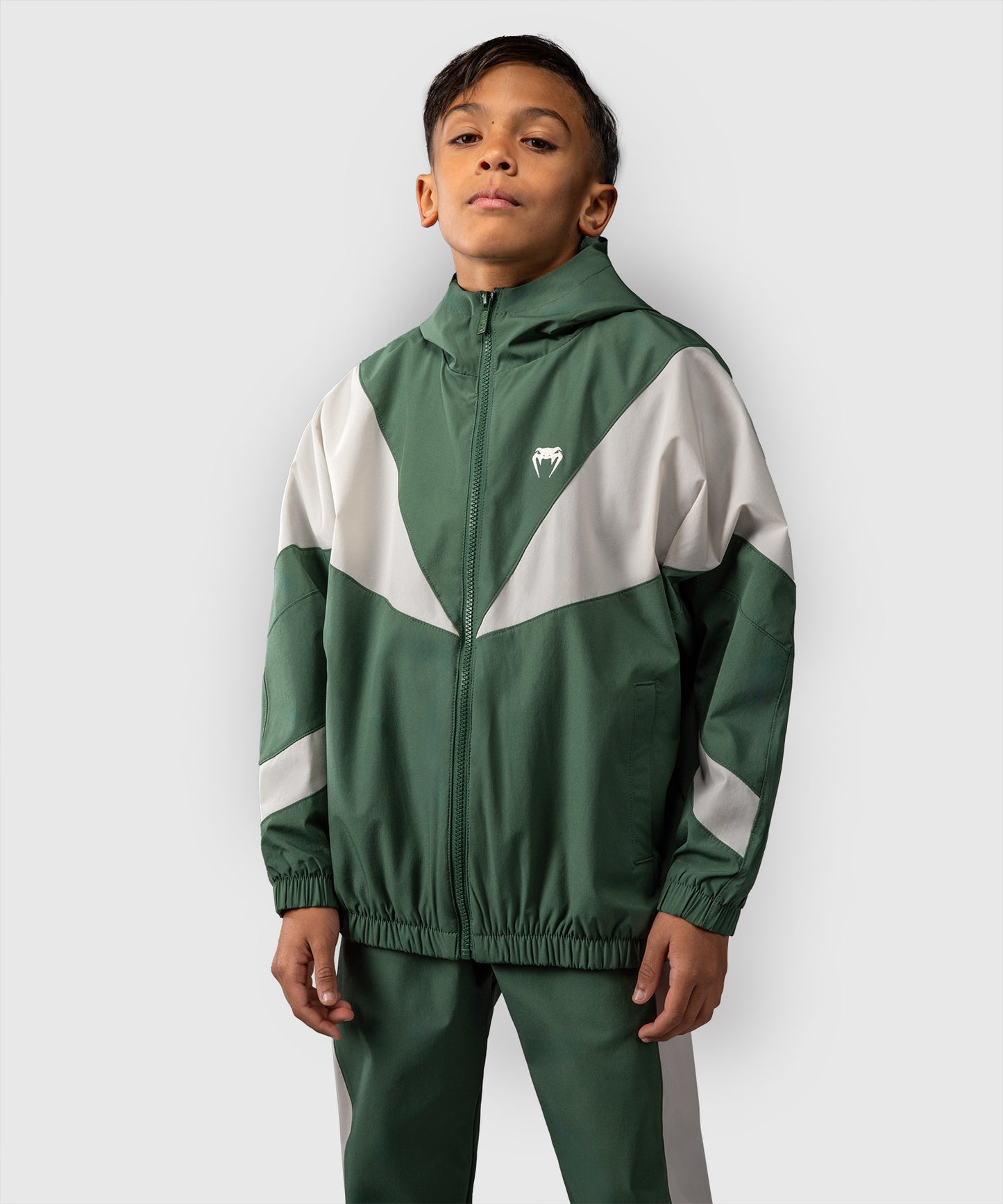 Veste Venum pour Enfant Venum Vectra  – Vert Forêt/ Blanc Cassé