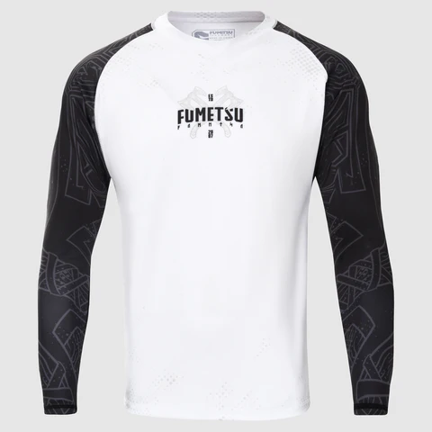 Fumetsu Berserker Langarm-Rashguard - Weiß/Schwarz
