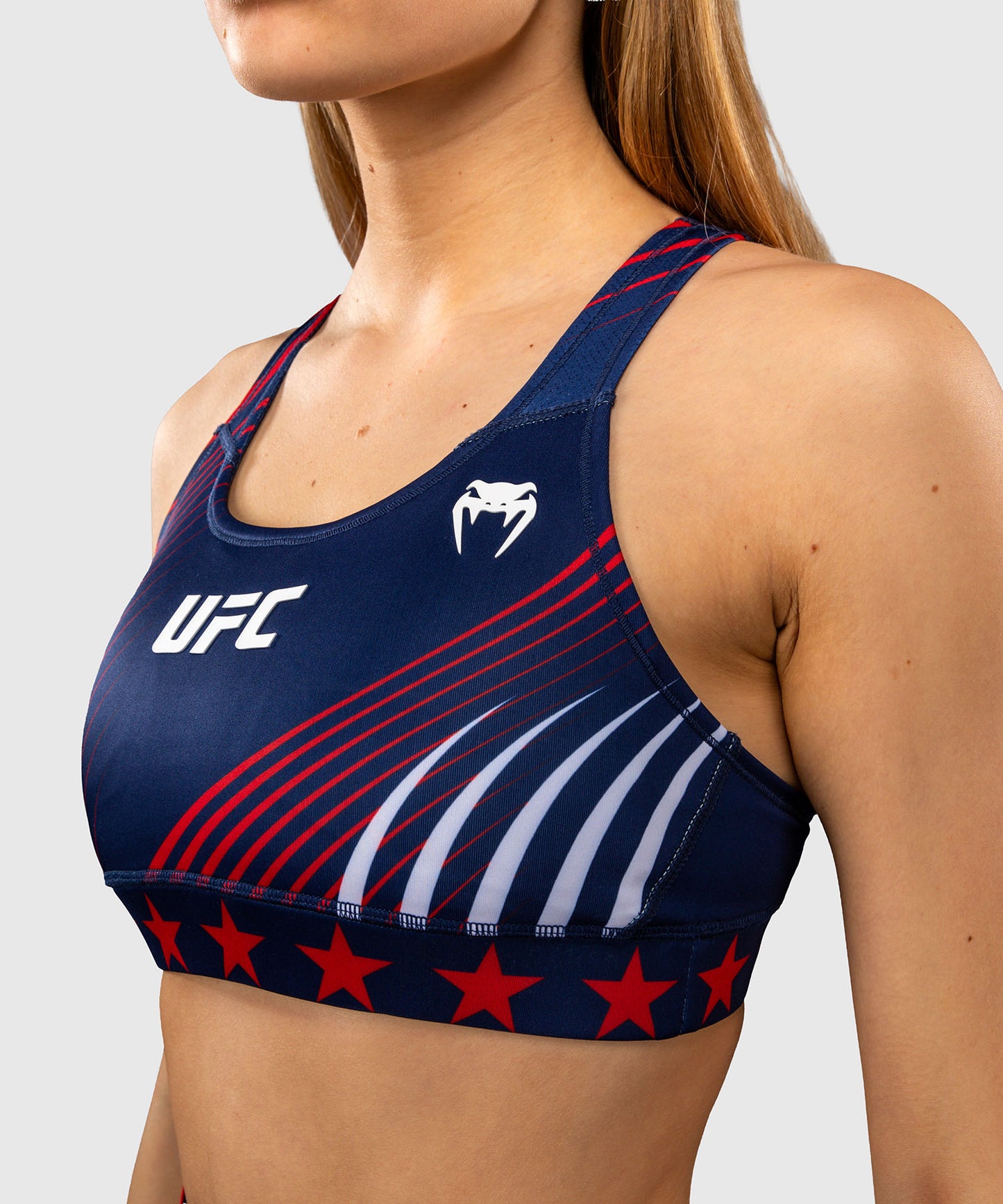 Women's Official UFC Freedom 250 by Venum Blue Authentic Fight Night Sports Bra