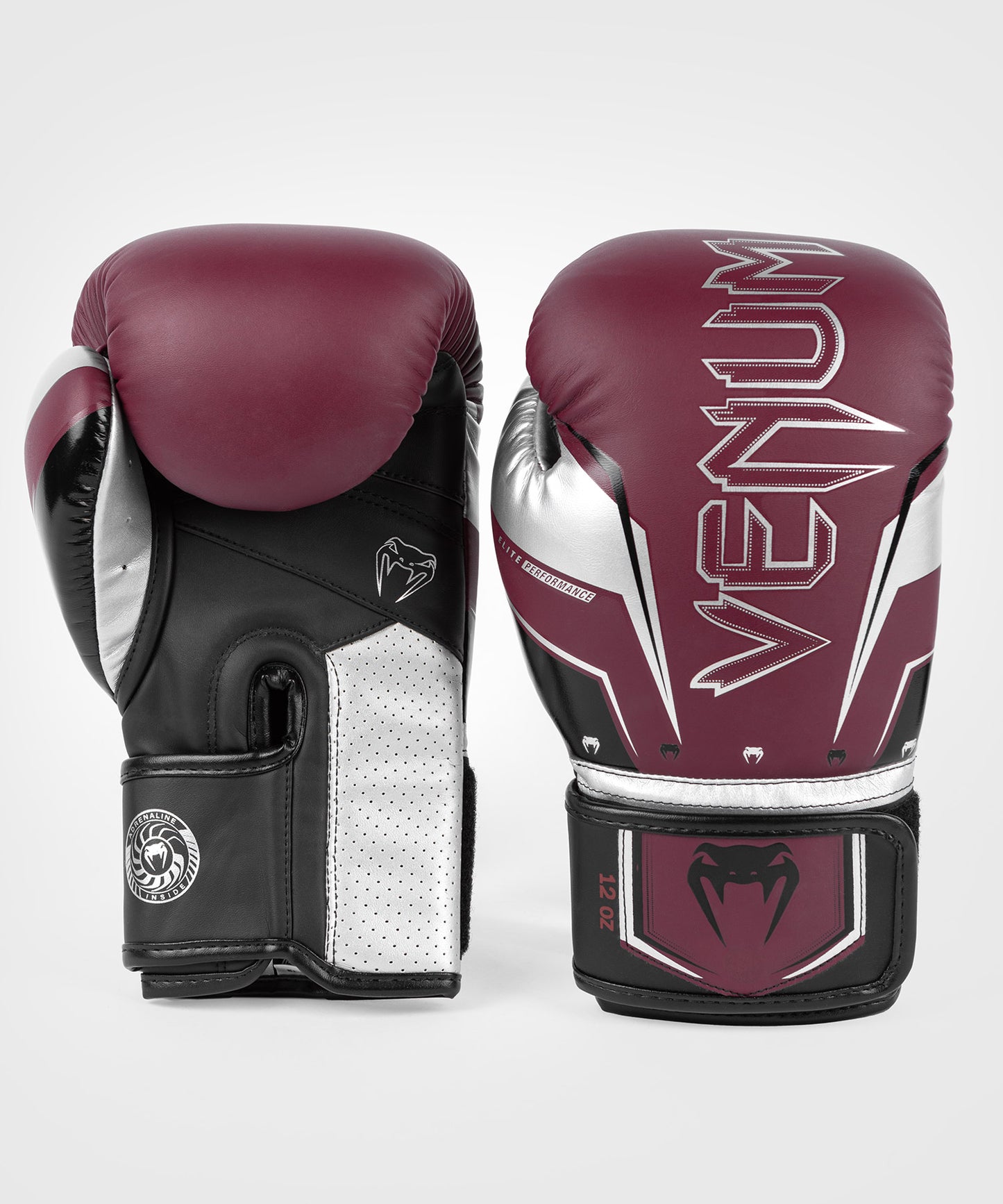 Venum Elite Evo Boxhandschuhe - Burgund/Silber