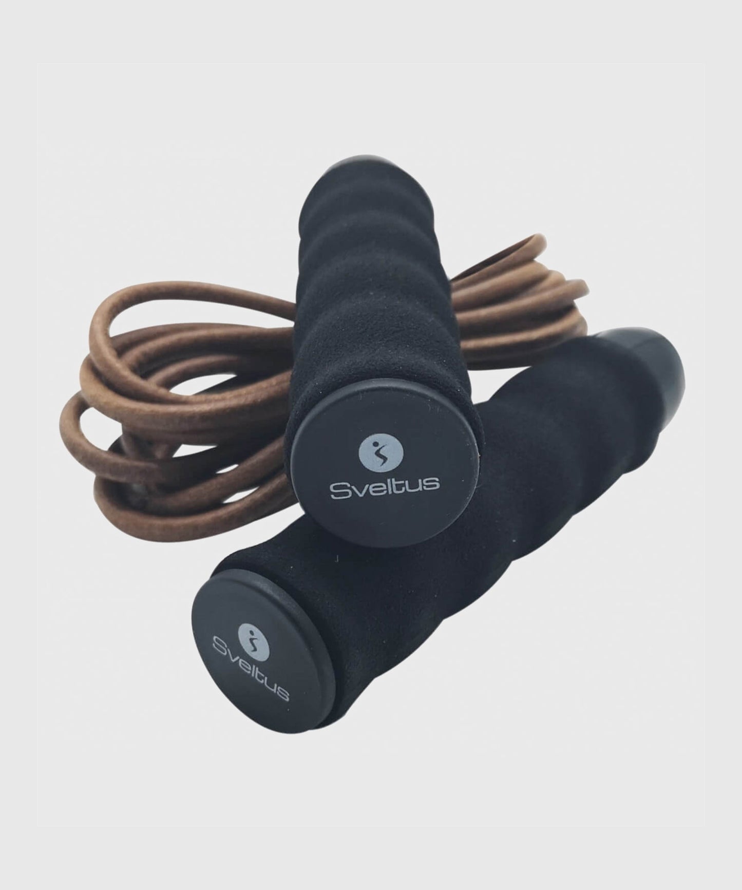 Sveltus Cuerda para Saltar de Cuero Lastrable – Negro/Marrón