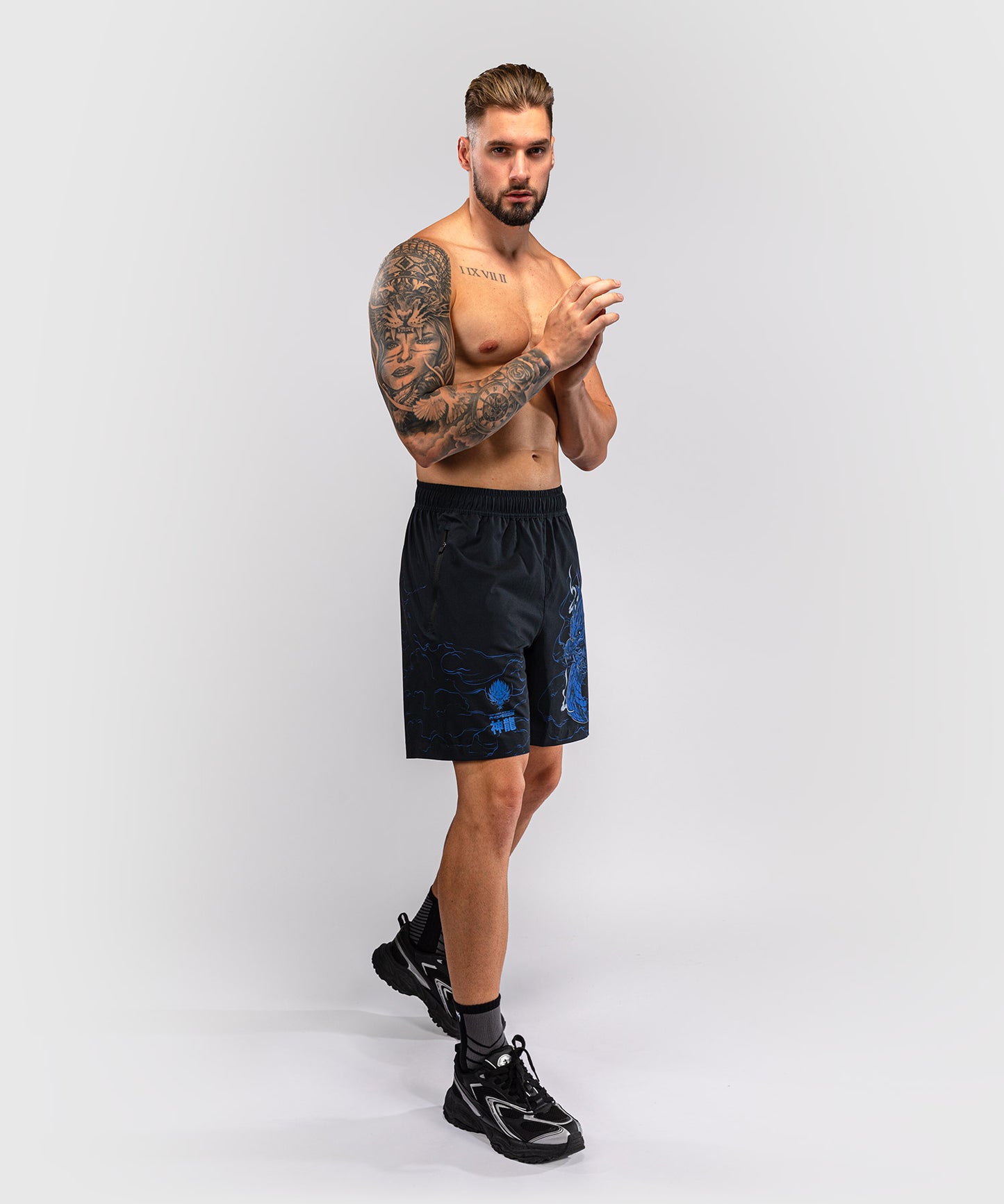 Venum Thunder Dragon Training Shorts - Black/Royal Blue