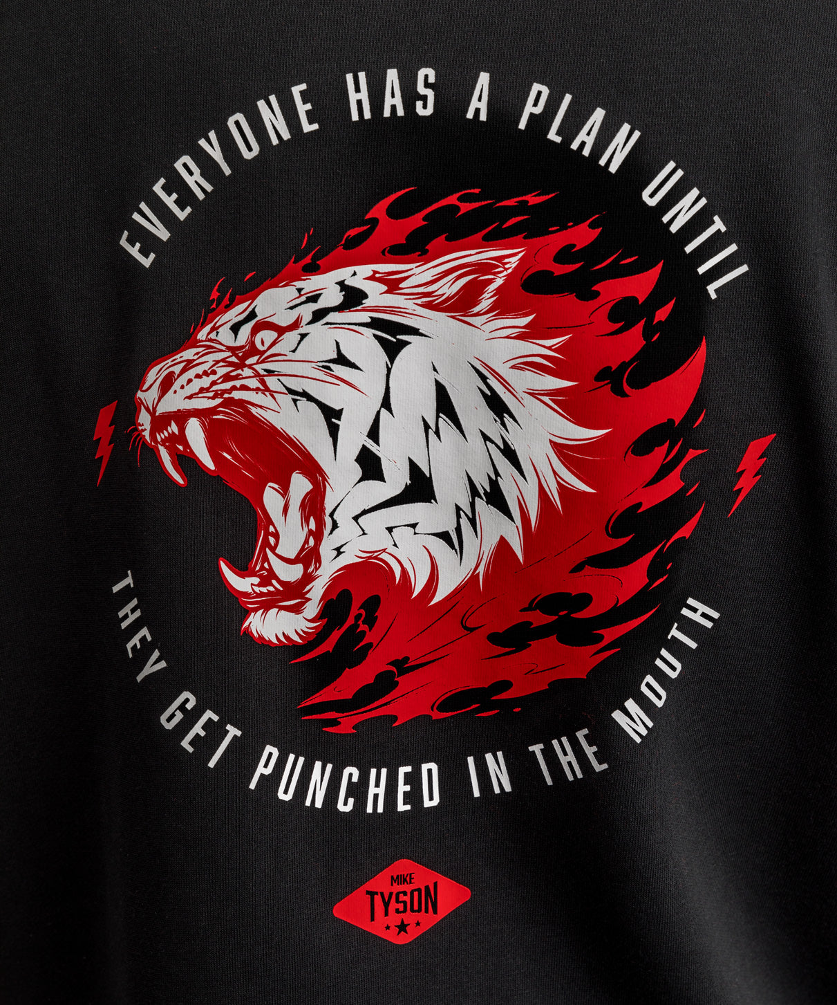 Sweat à capuche sans manches Venum x Mike Tyson Tiger - Noir Profond/Rouge Intense
