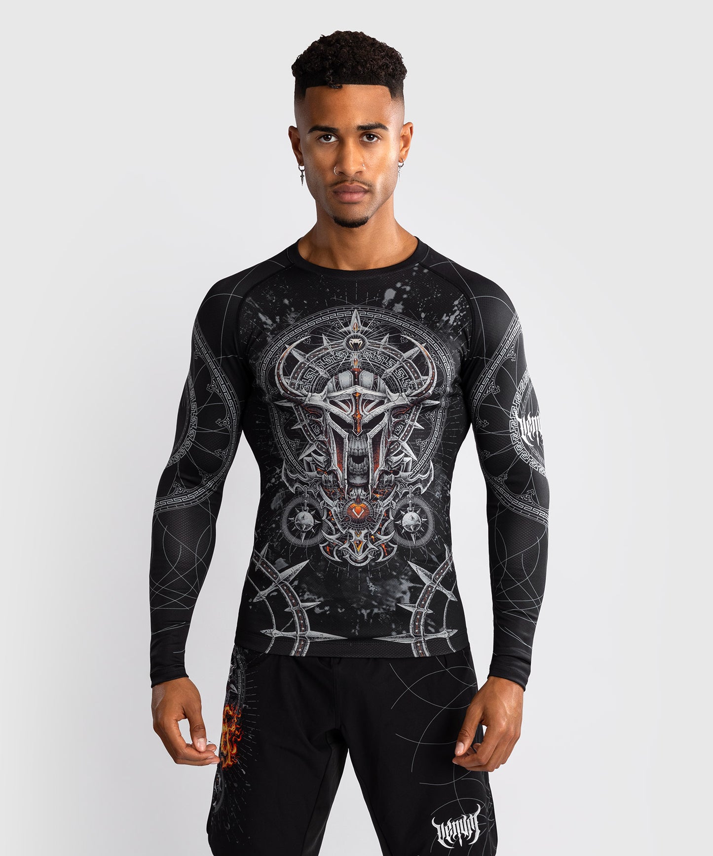 Rashguard à Manches Longues pour Hommes Venum Gladiator 5.0 - Noir/Argent