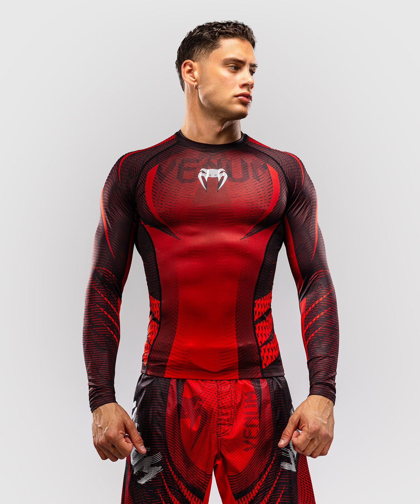 Venum Galactic 3.0 Rashguard Manga Larga - Rojo/Plata