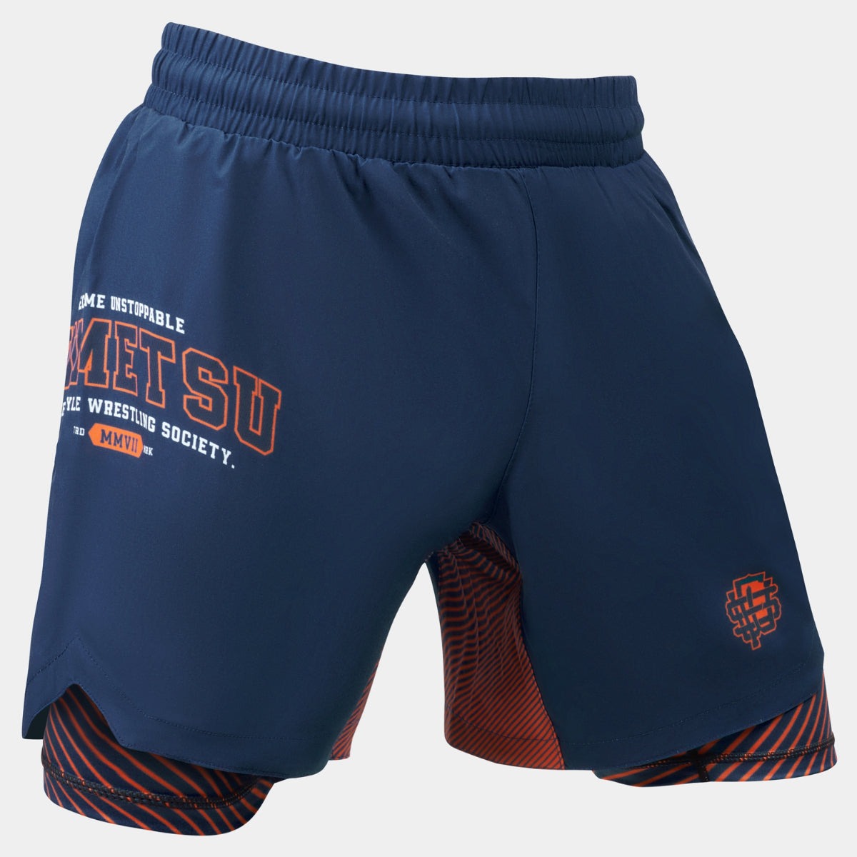 Fumetsu Dual Layer Varsity Fightshorts - Azul Marino