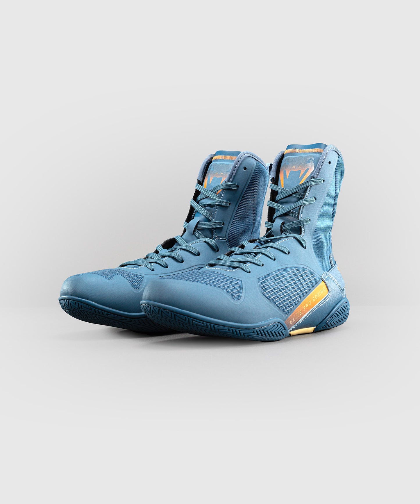Venum Elite Neo Boxing Shoes - Steel Blue/Orange