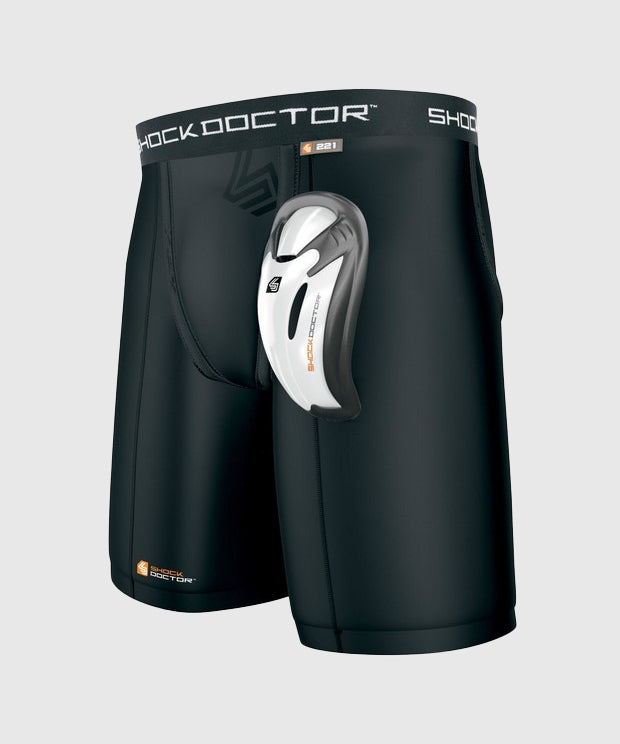 Shock Doctor Bioflex Pantalones Cortos de Compresión con Coquilla - Negro