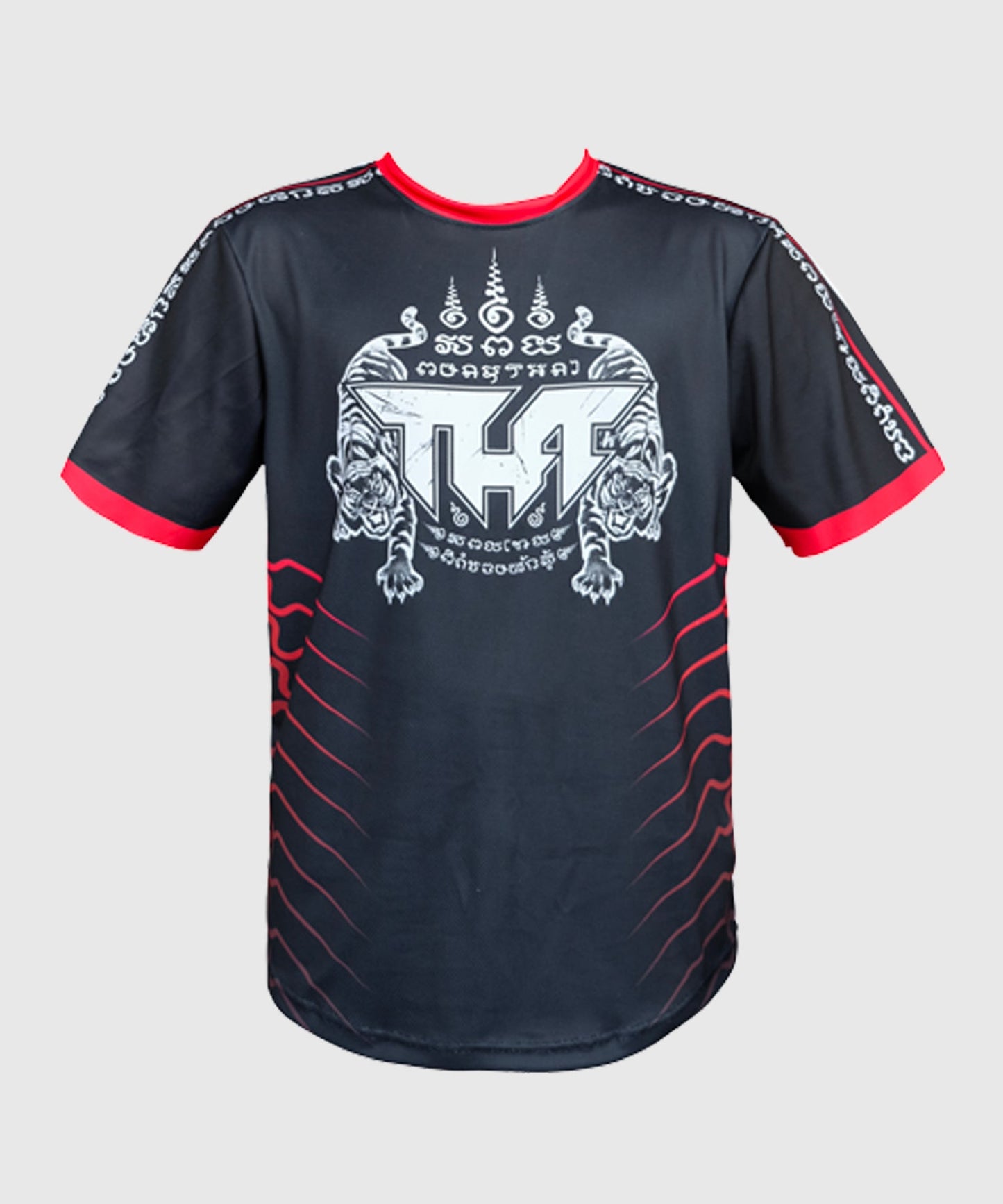 T-shirt Short de Muay Thai Tuff Dry Fit True Power Twin Tigers Yantra - Noir