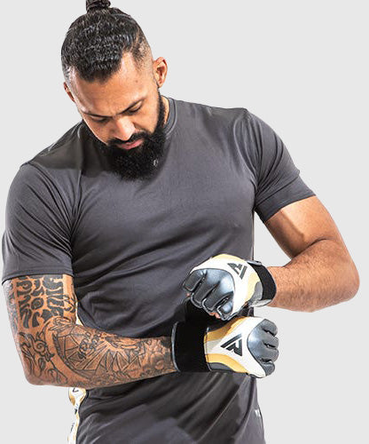 Gants de MMA Grappling Aura T-17 RDX - Noir/Blanc/Or