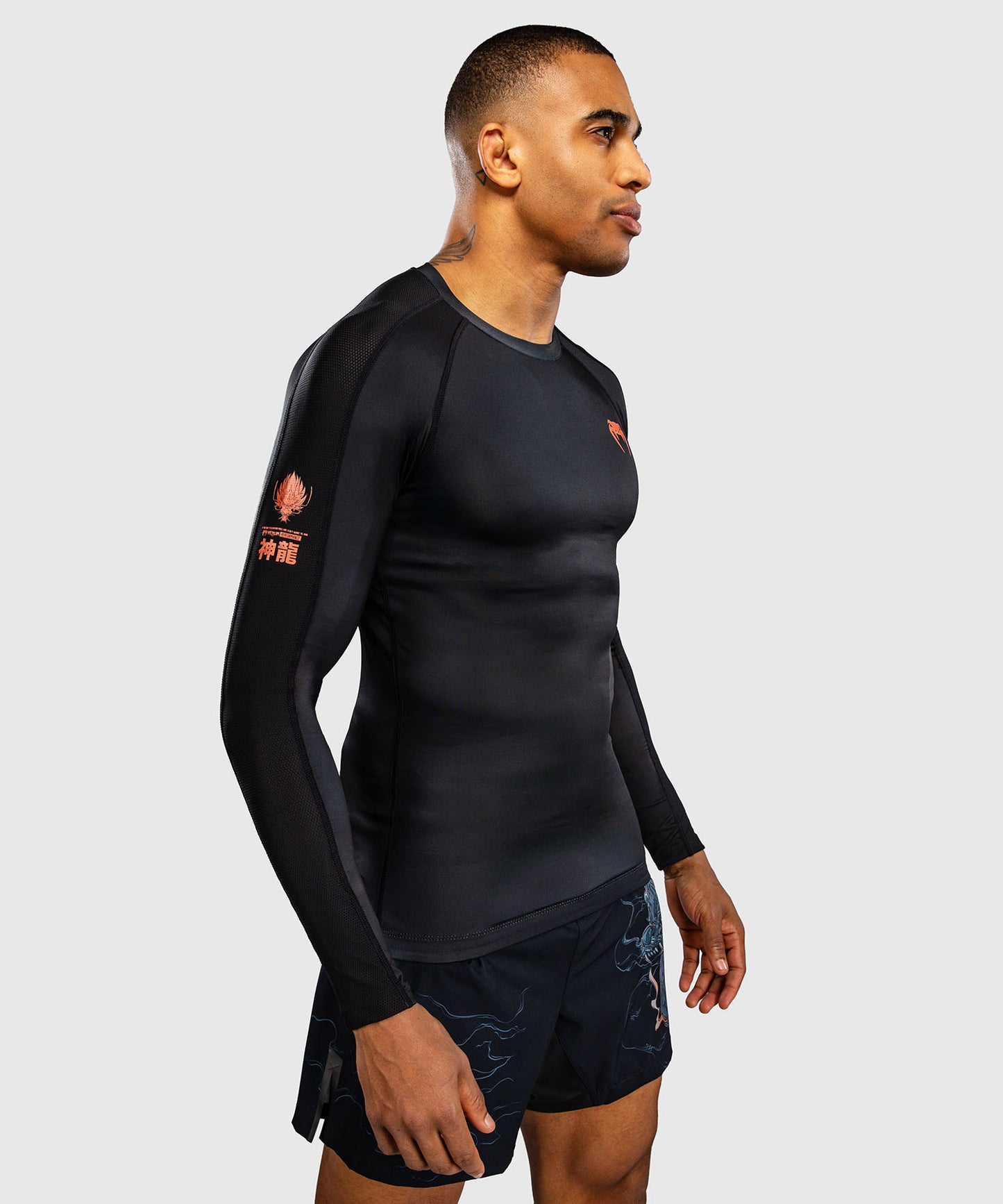 Venum Thunder Dragon Rashguard a Maniche Lunghe – Nero/Grigio/Rame