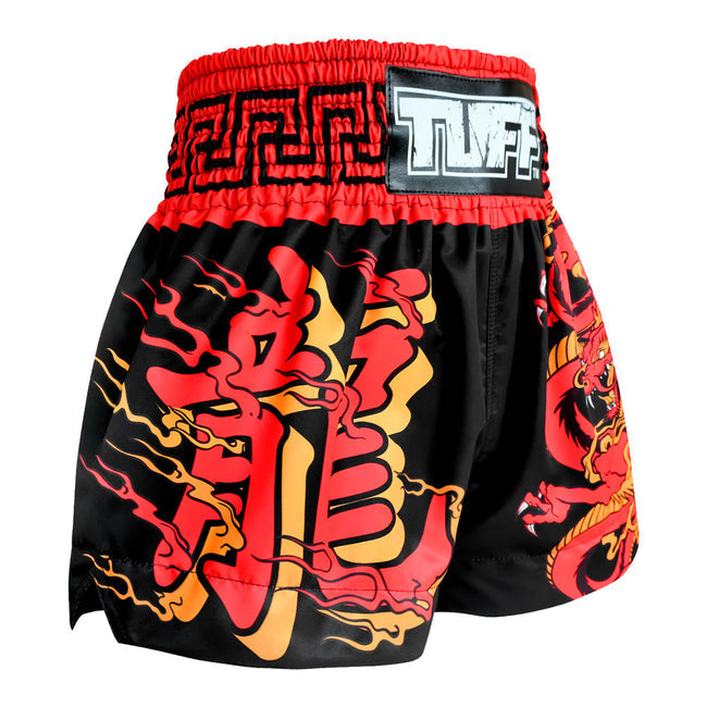 Tuff Red Dragon Pantaloncini da Muay Thai - Nero/Rosso