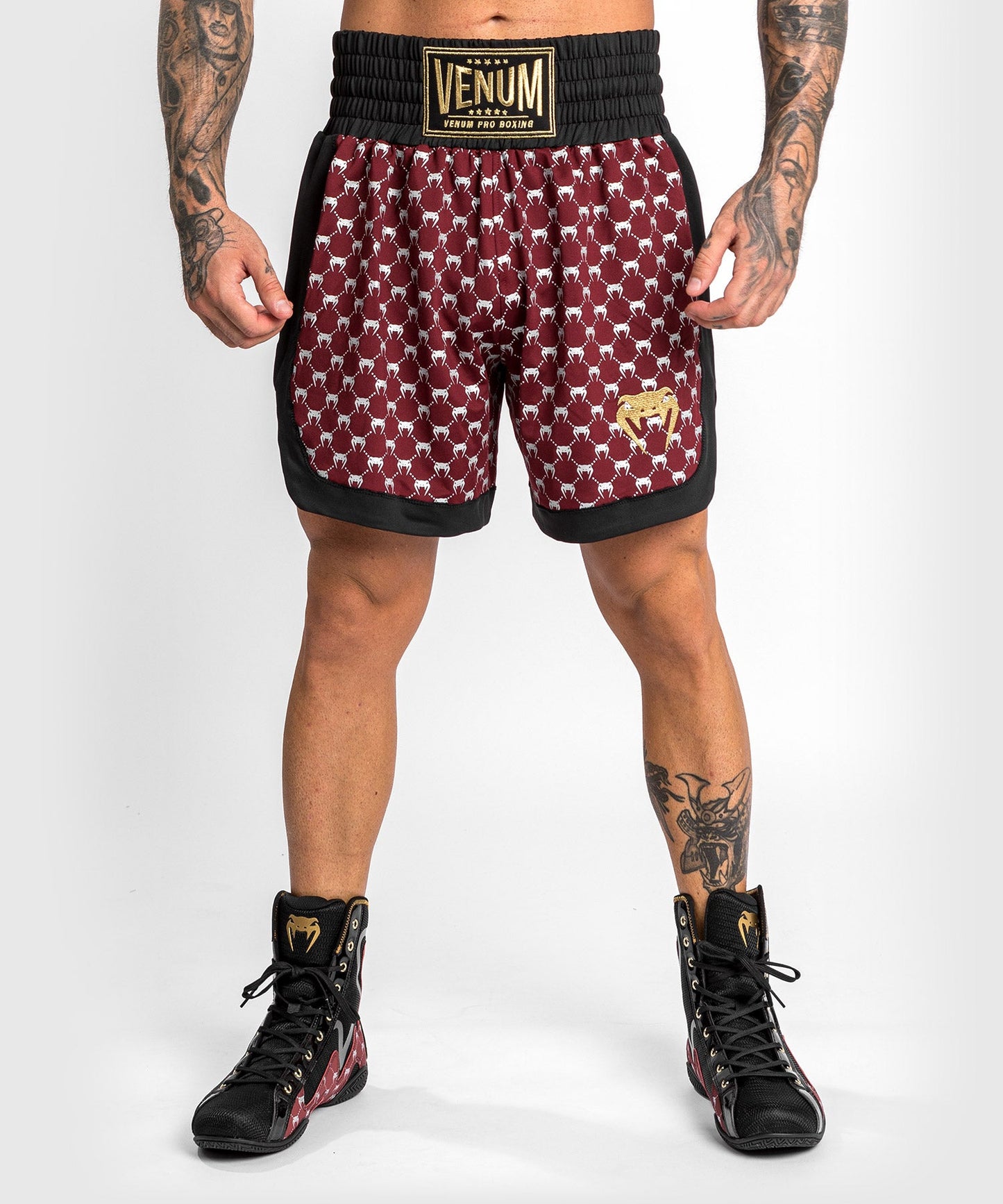Short de Boxe Venum Monogram - Noir/Bordeaux