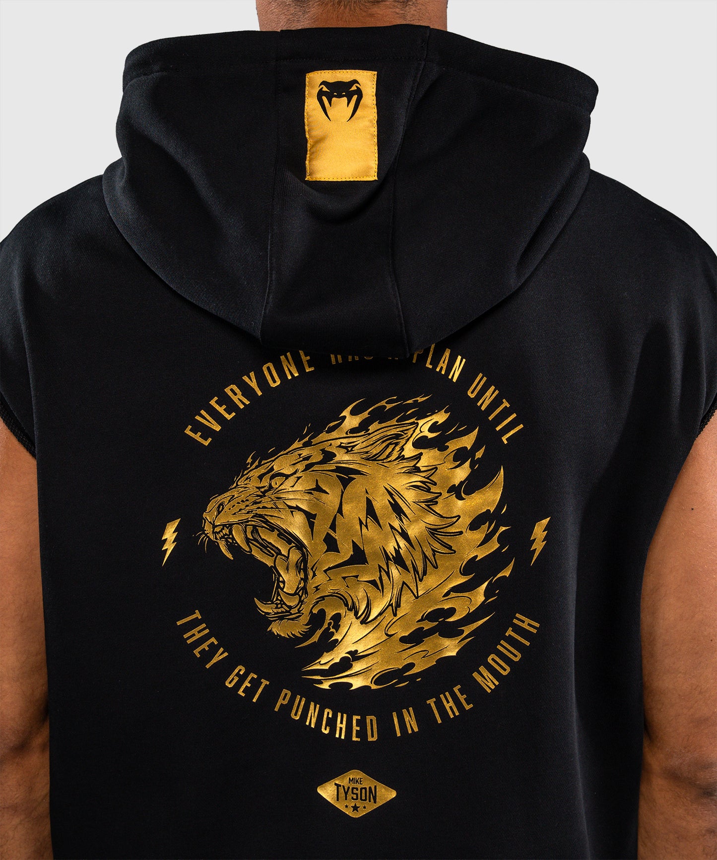 Sweat à capuche Sans Manches Venum x Mike Tyson Tiger - Noir/Or