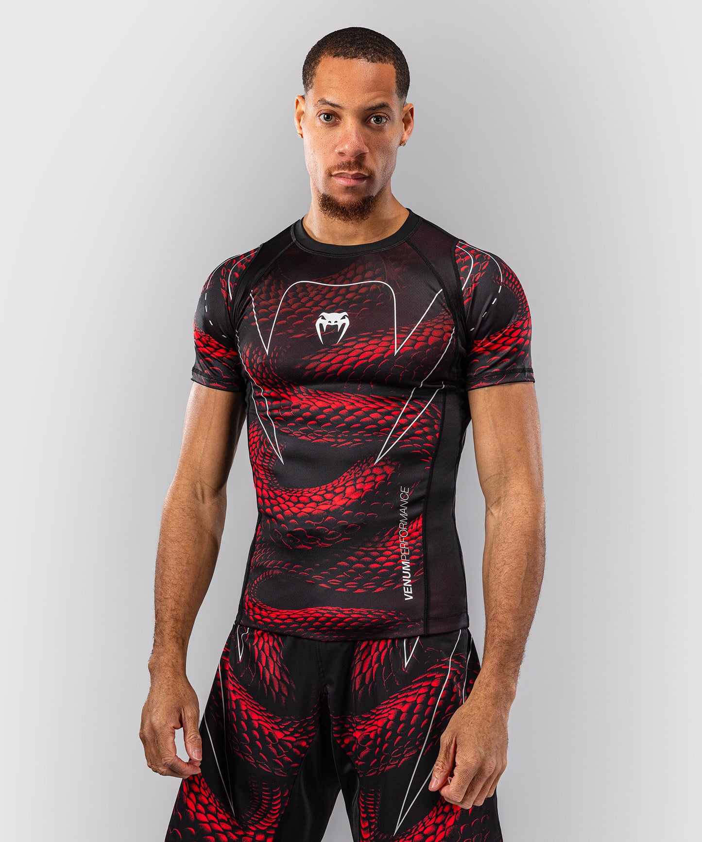 Venum Matupa Kurzarm Rashguard - Schwarz/Rot/Silber