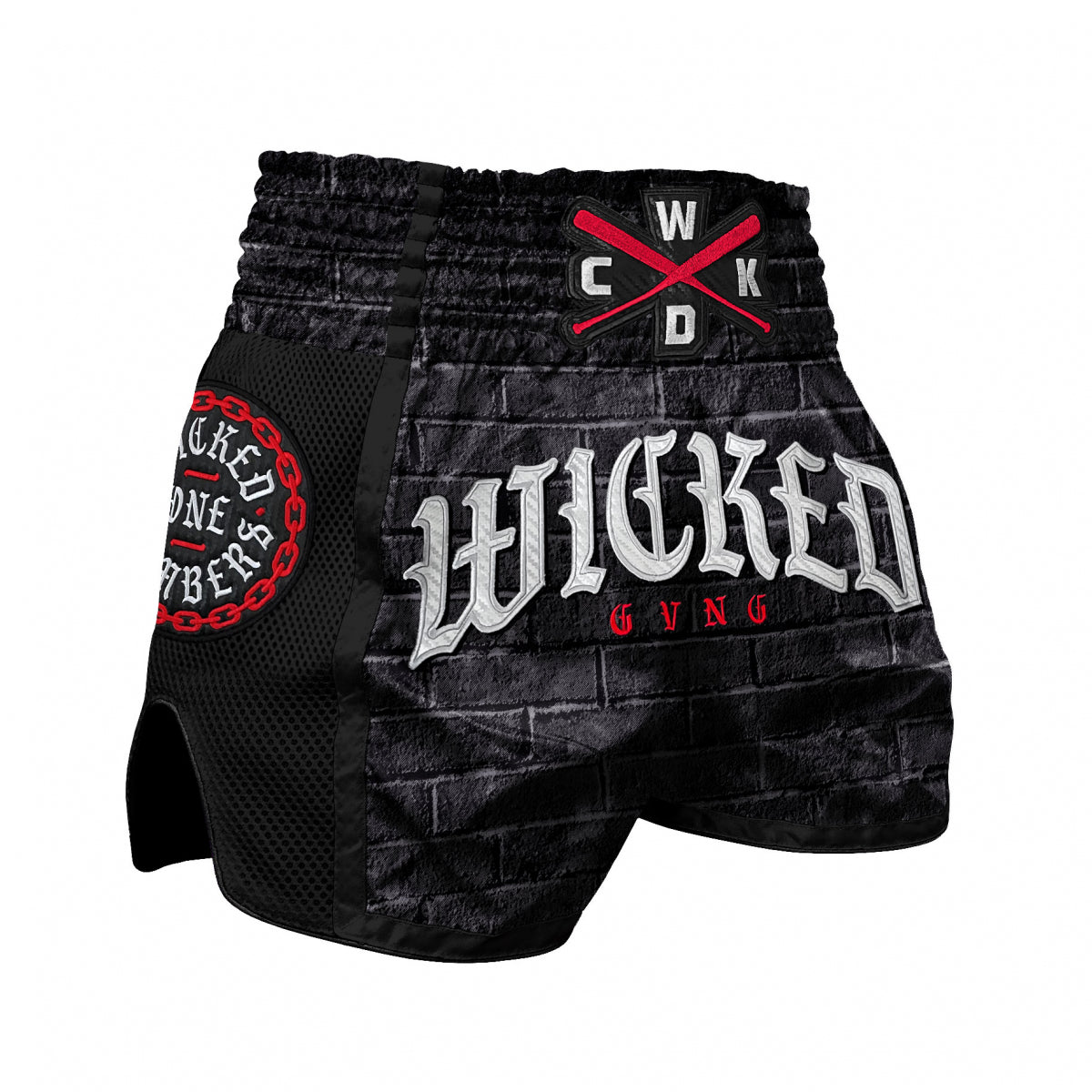 Wicked One BROTHERHOOD Pantalones de Muay Thai - Negro