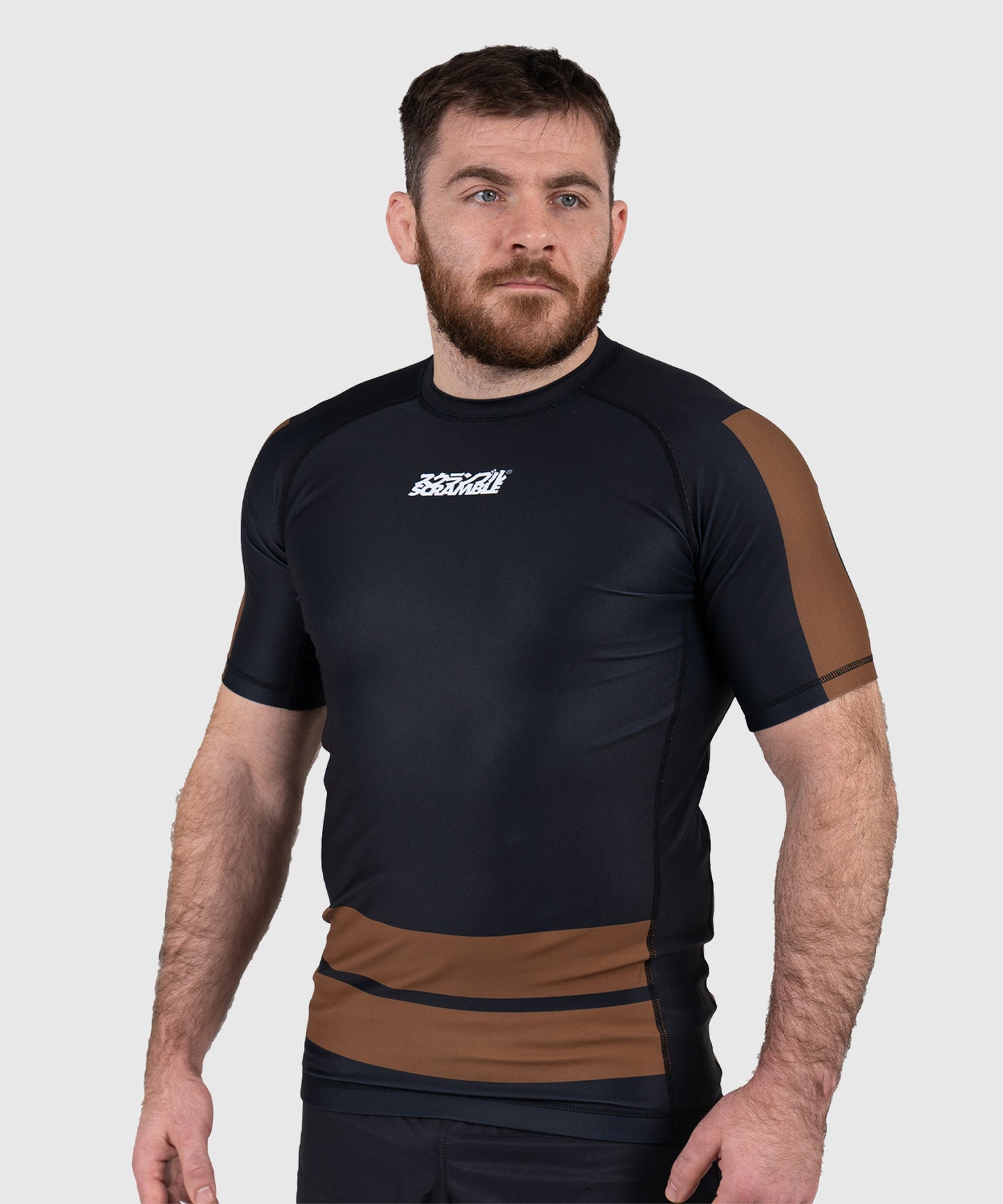 Scramble Ranked Rashguard de Manga Corta - Marrón