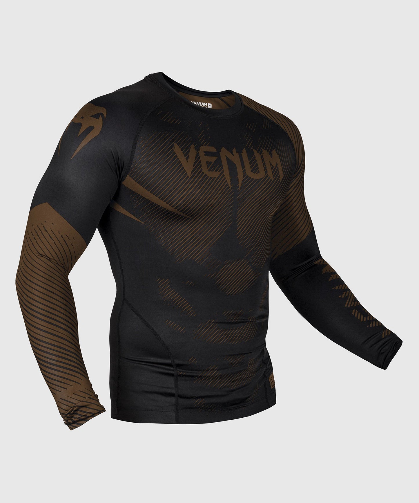 Venum NoGi 2.0 Rashguard - IBJJF genehmigte lange Ärmel - Schwarz/Braun