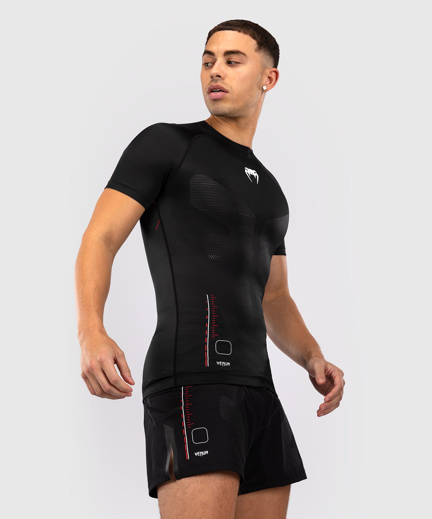 Venum Tactical XT Kurzärmeliger Rashguard für Männer - Schwarz/Feuerrot