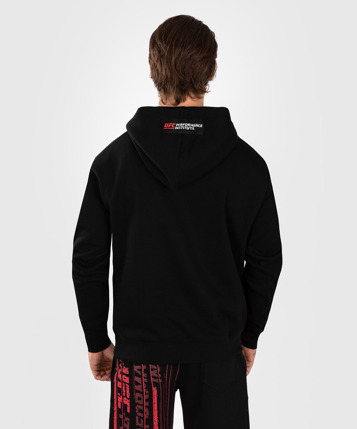 UFC Venum Performance Institute 2.0 Felpa con Cappuccio da Uomo - Nero/Rosso