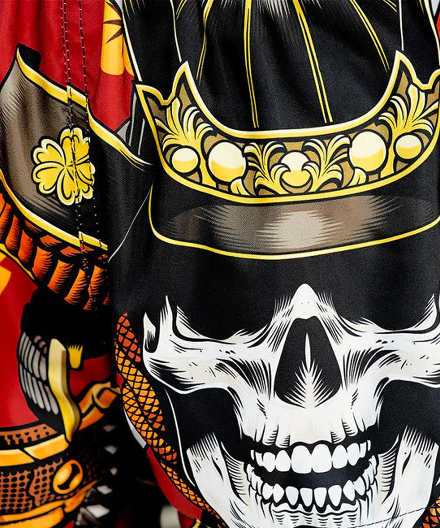Tuff Samurai Skull Muay Thai Shorts - Rot