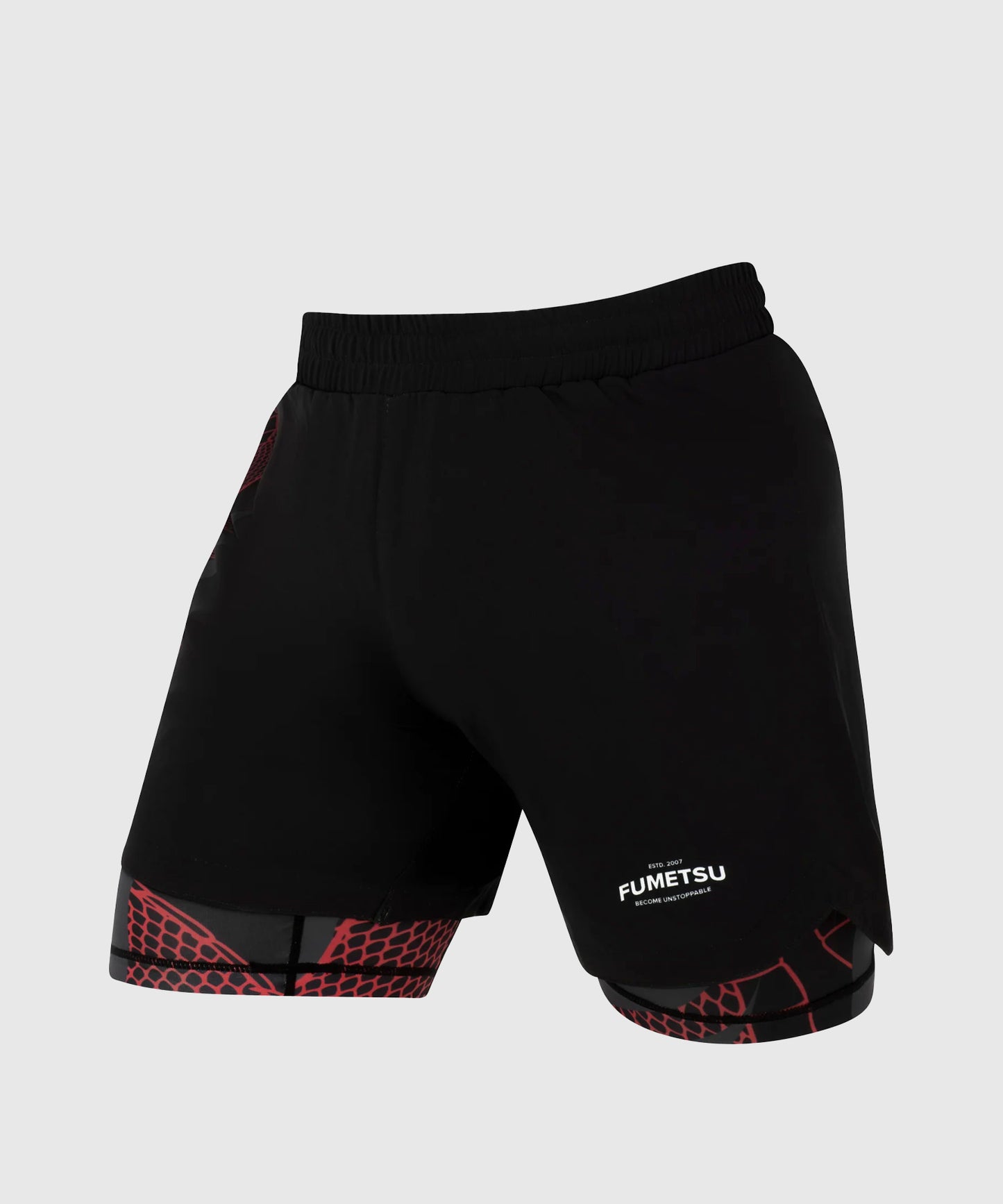 Short de MMA Fumetsu Dual Layer Anaconda - Noir/Rouge