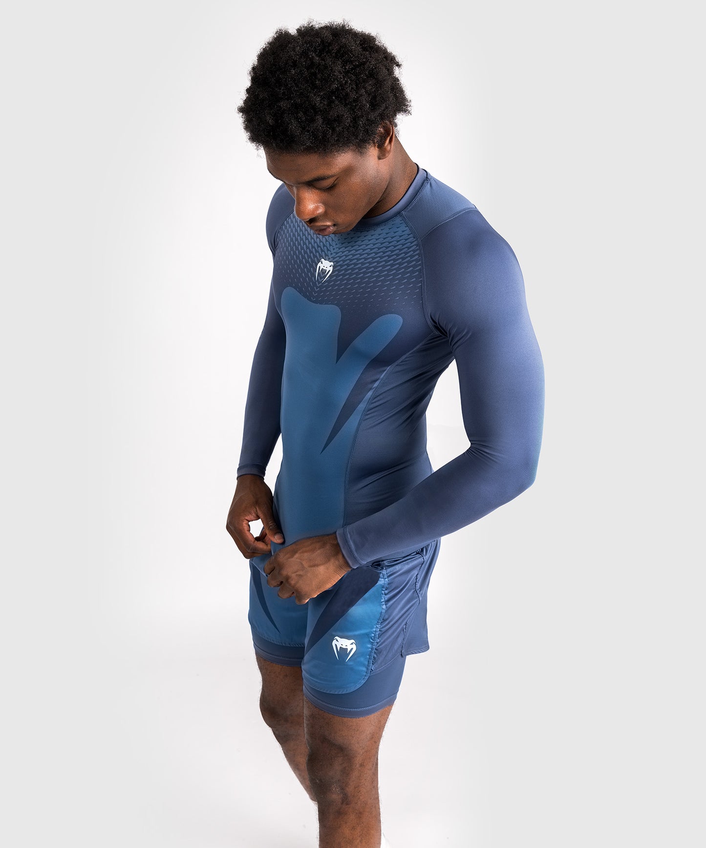Venum Attack Rashguard de Manga Larga para Hombre - Azul marino