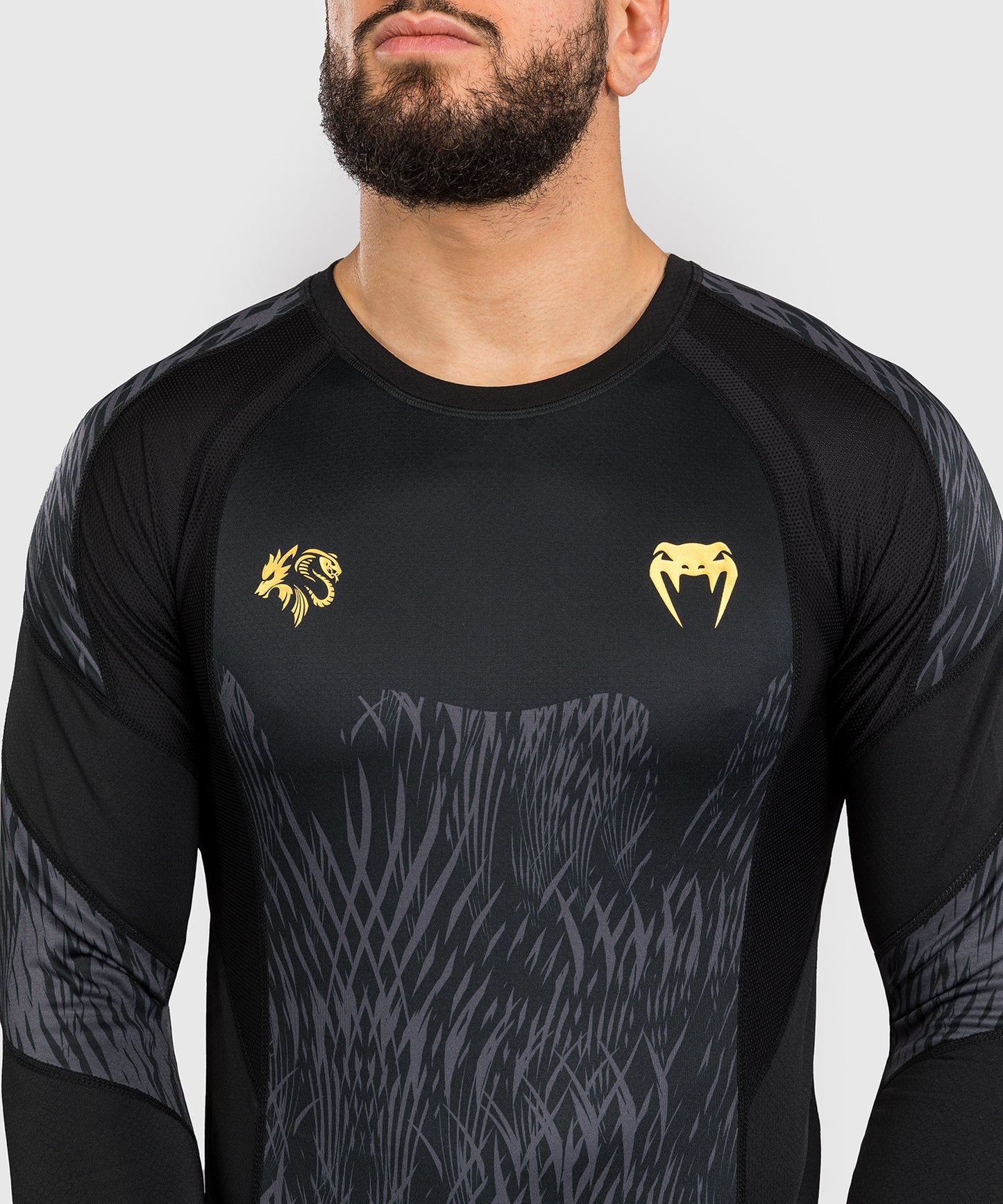Venum x Chimaev Rashguard a Maniche Lunghe - Nero/Grigio