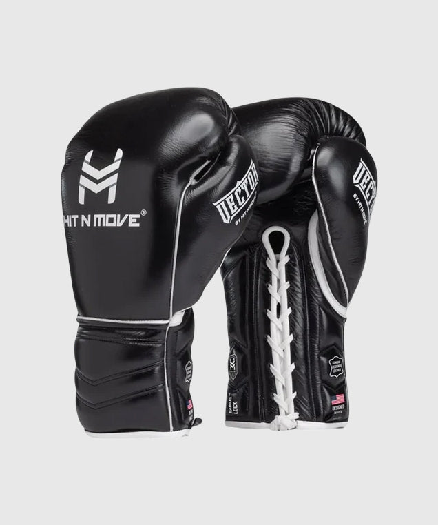 Gants de Boxe Avec Lacets Hit N Move Vector™ - Noir