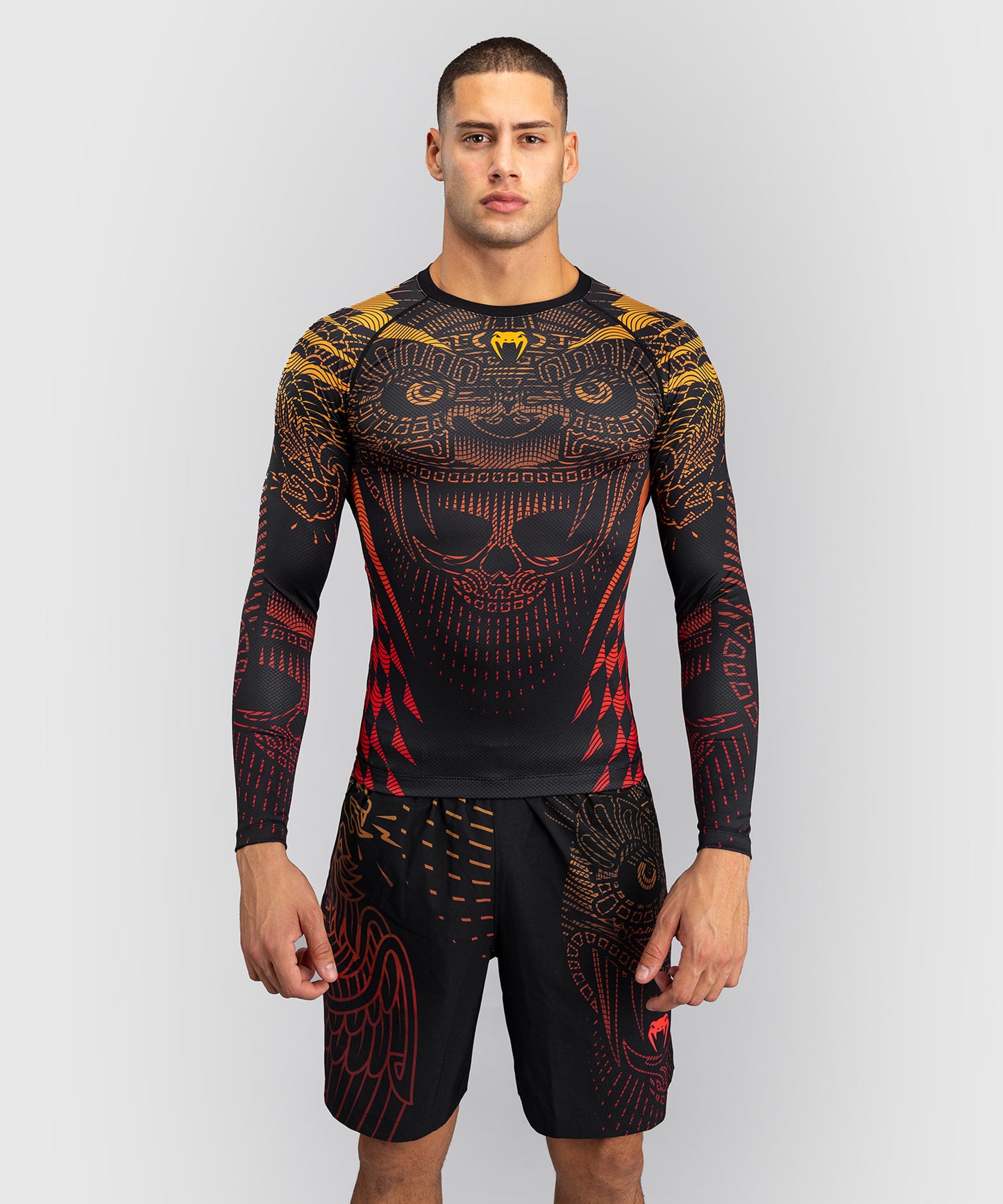 Venum Quetzal Fury Rashguard De Manga Larga - Negro/Fury Rojo/Mandarina