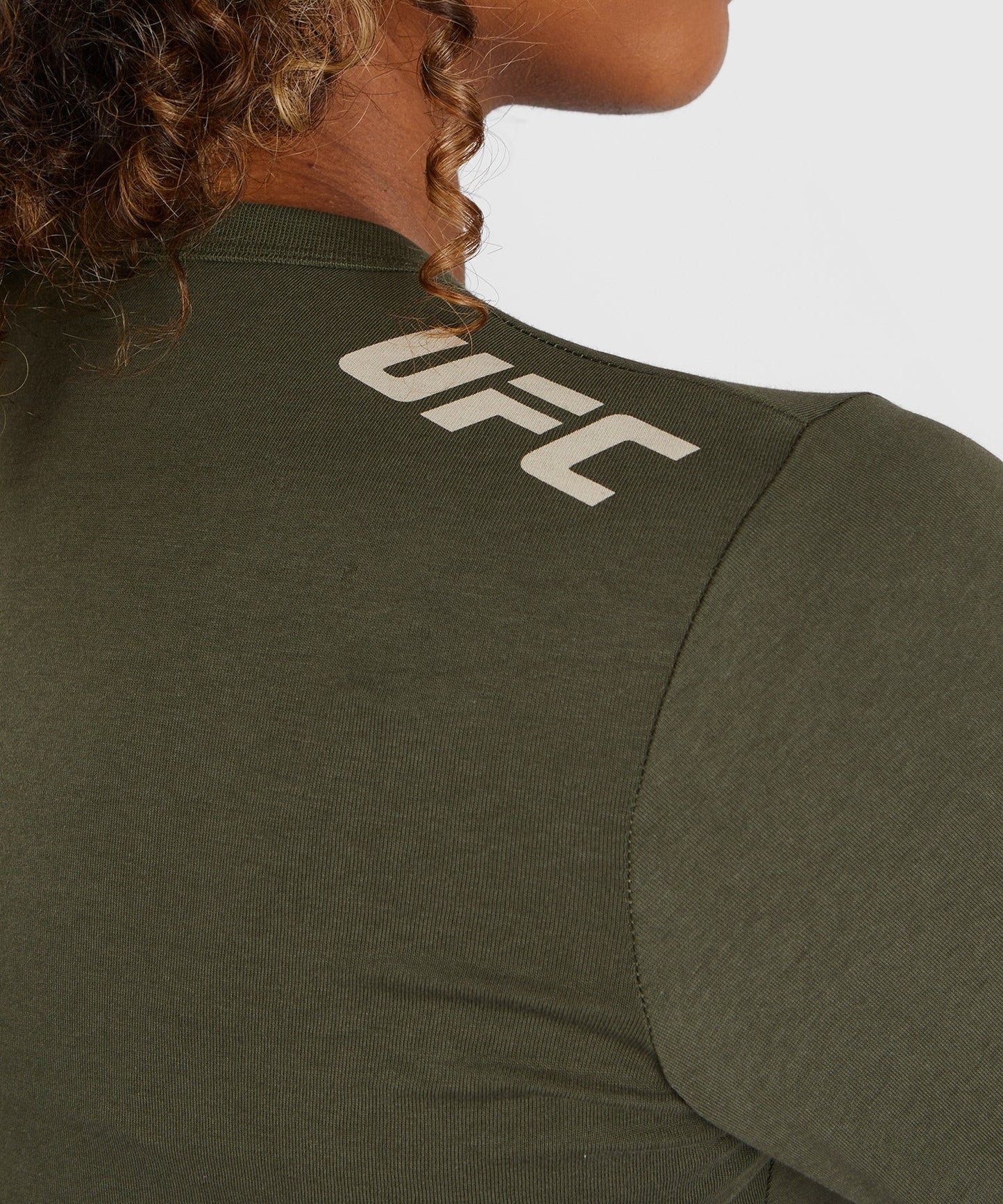 Women's UFC Adrenaline by Venum Fight Week Long Sleeve Cotton T-Shirt - Khaki/Bronze
