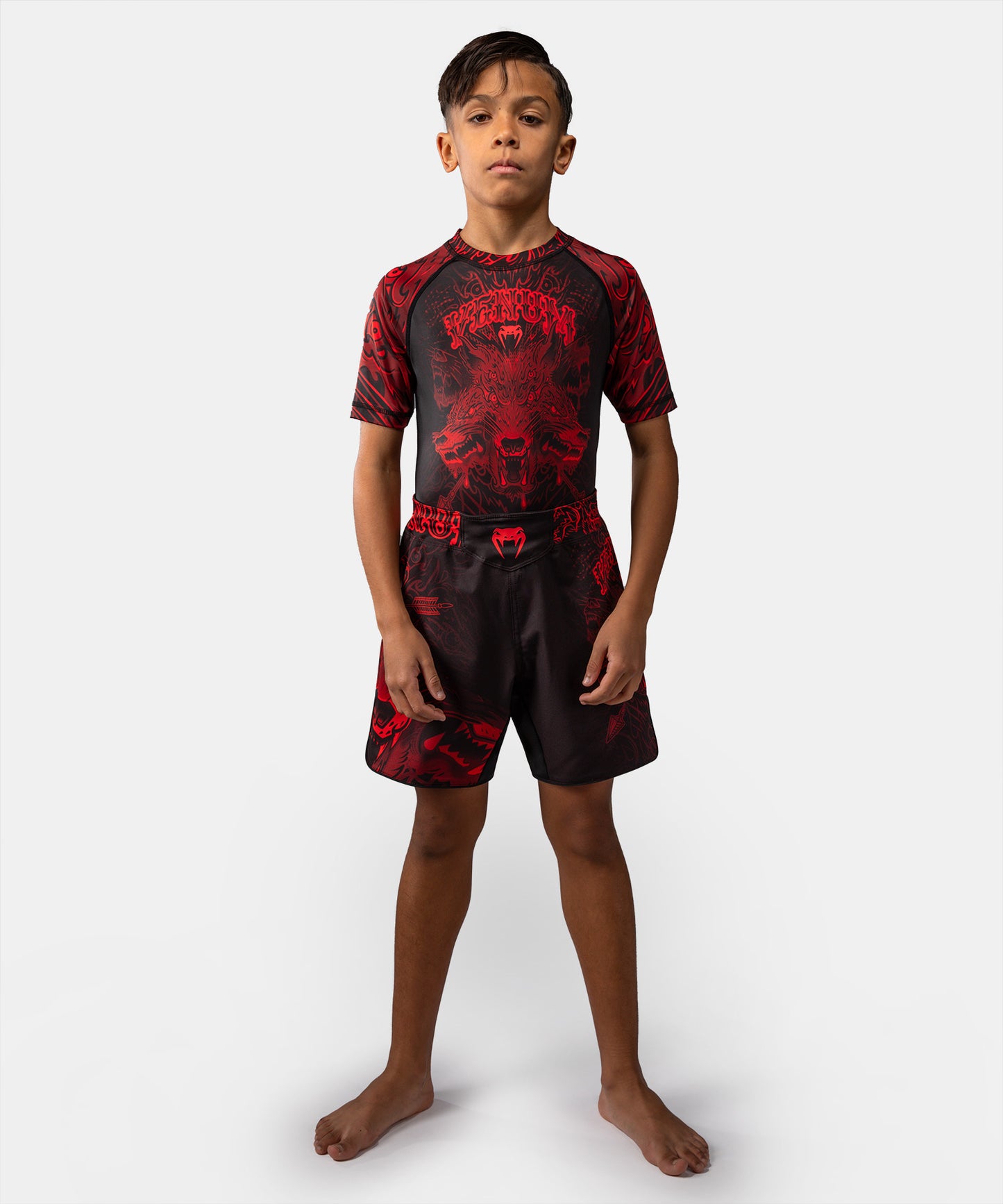 Venum Wolf Atak Pantaloncini da Combattimento Per Bambini – Nero/Rosso