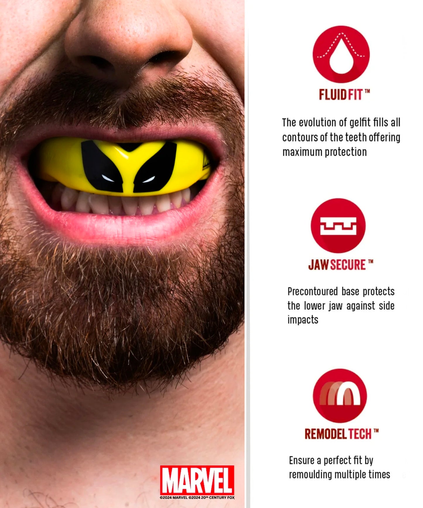 Safejawz Marvel X-Men Wolverine Protector Bucal - Amarillo