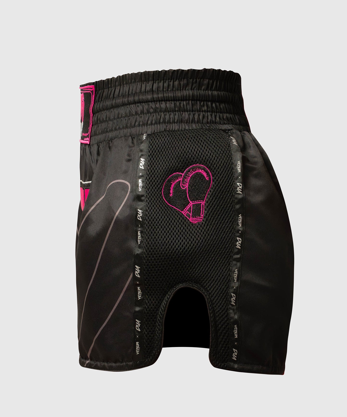 Short de Muay Thai Venum x Dua - Noir/Rose fuchsia