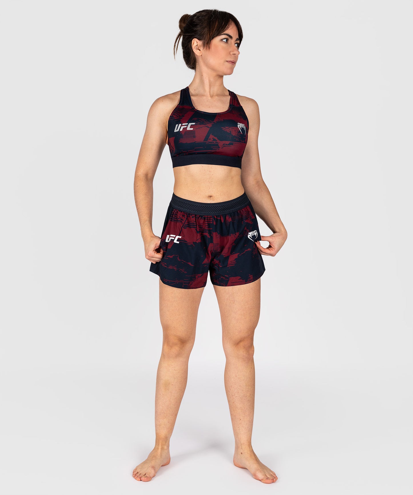 UFC Zenith by Venum Authentic Fight Week Pantaloncini Performance Donna - Blu navy/Bordeaux/Argento