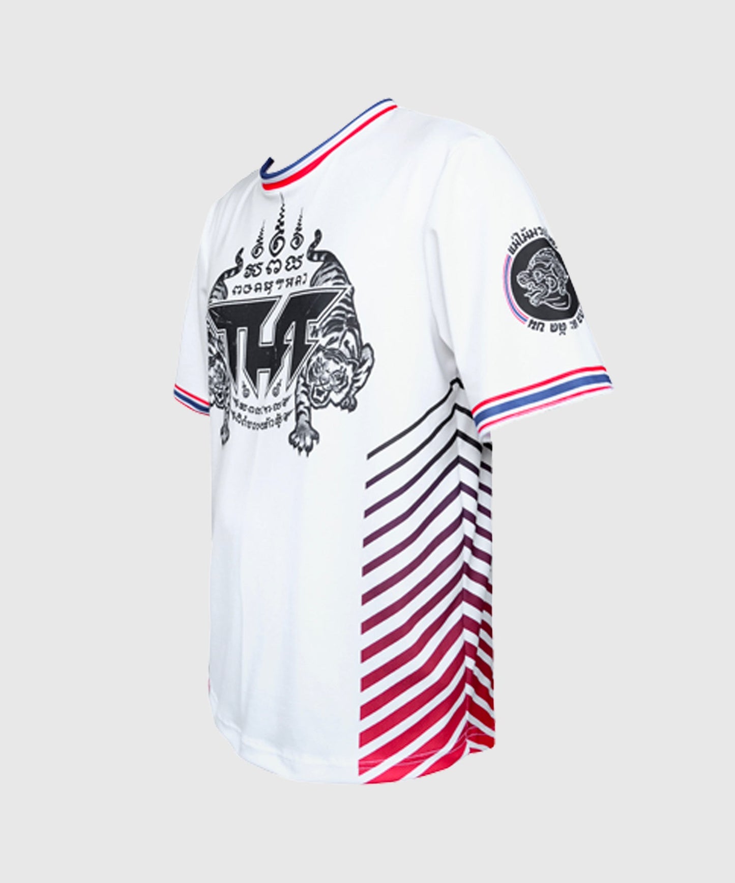 Tuff True Power Twin Tigers Yantra Muay Thai Dry Fit Camiseta - Blanco