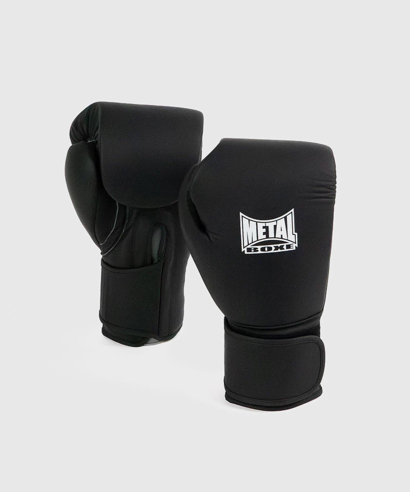 Metal Boxe Genezis Cuero Guantes de Boxeo - Negro