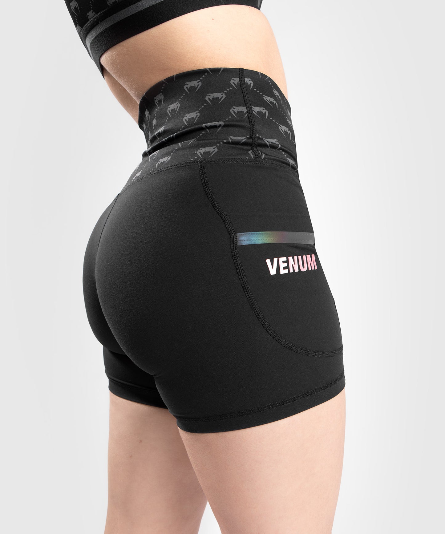 Venum Monogram Bike Shorts für Damen – Schwarz/Roségold