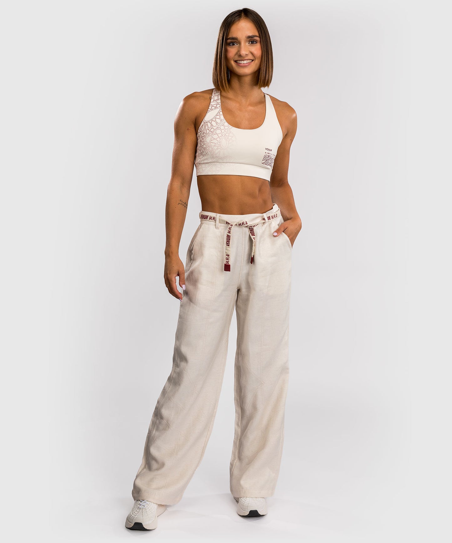Venum Serpenti Damen Hose – Elfenbein/Burgunder