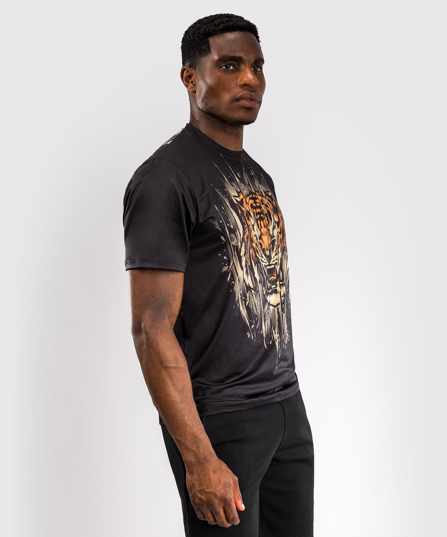 Venum Tiger Herren Dry Tech T-Shirt - Schwarz/Neon Orange