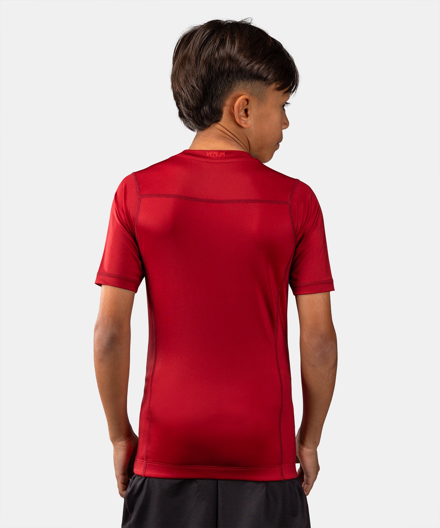 Venum Attack Rashguard de Manga Corta para Niño - Negro/Rojo