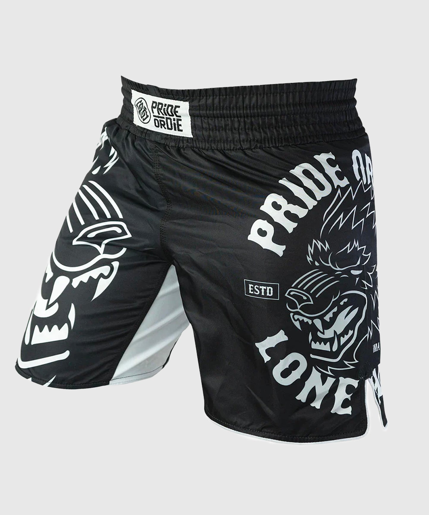 Pride Or Die Lone Wolf Fightshorts - Negro