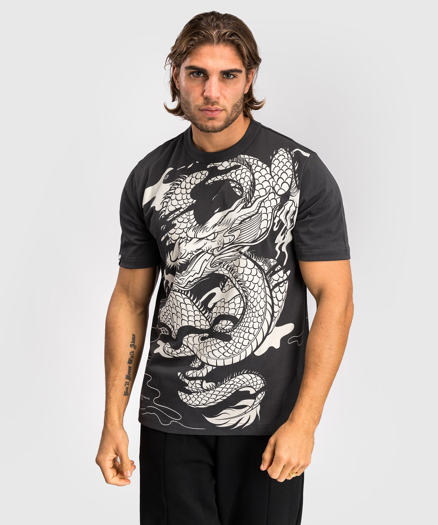 T-shirt Venum Dragon’s Flight - Gris Charbon/Blanc Crème