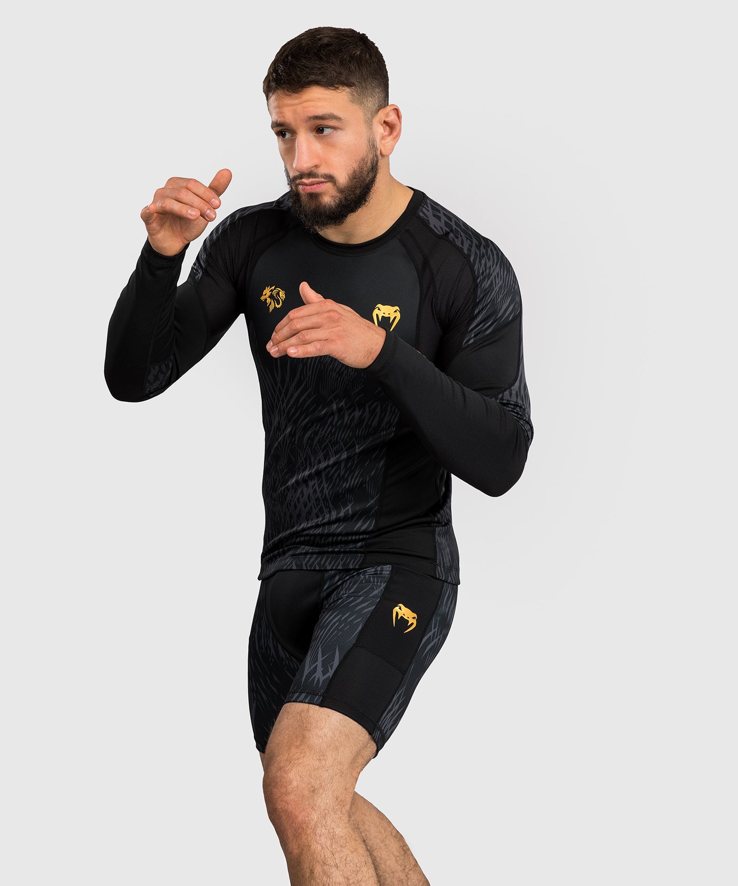 Venum x Chimaev Rashguard a Maniche Lunghe - Nero/Grigio