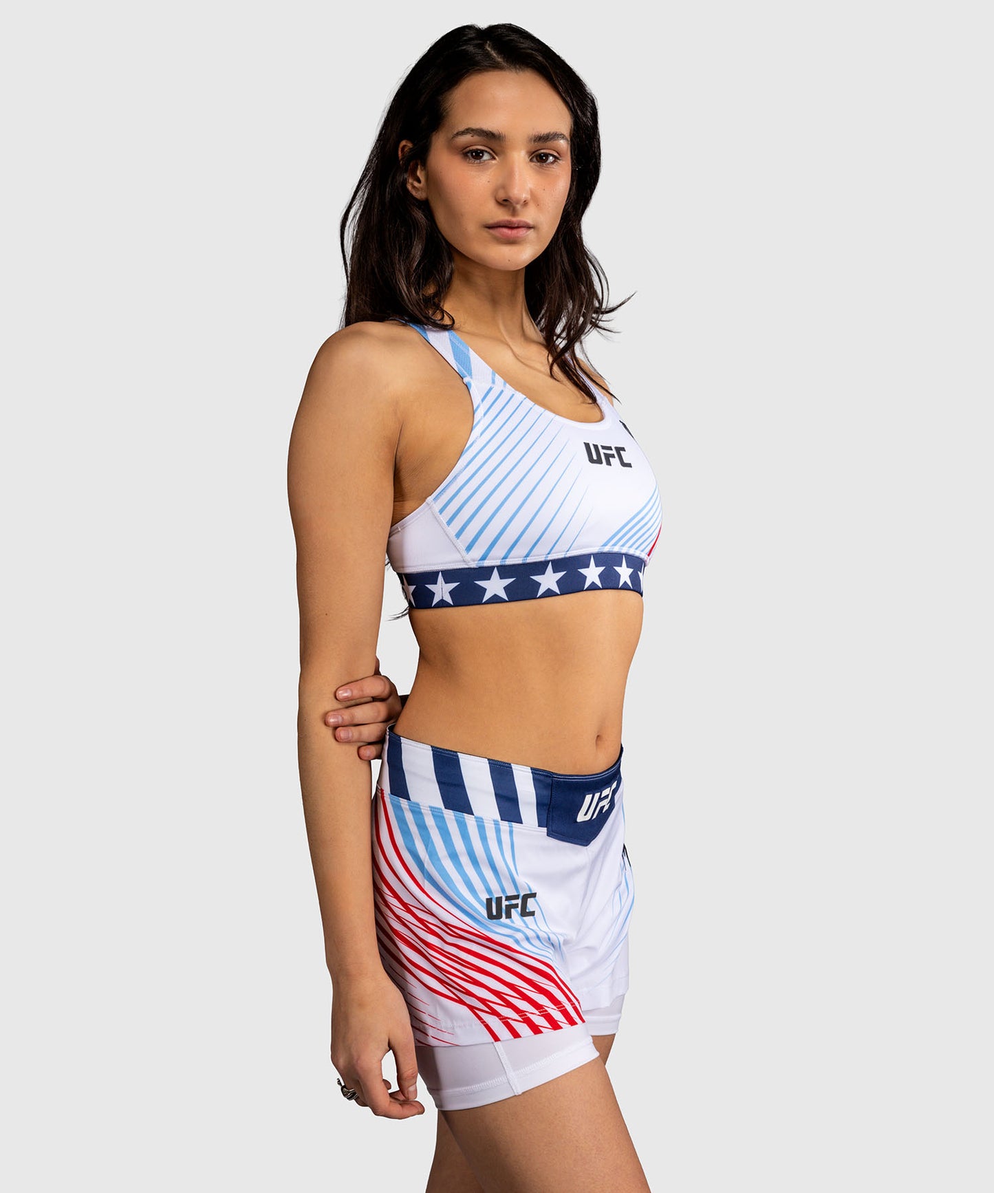 Women's Official UFC Freedom 250 by Venum White Authentic Fight Night Sports Bra