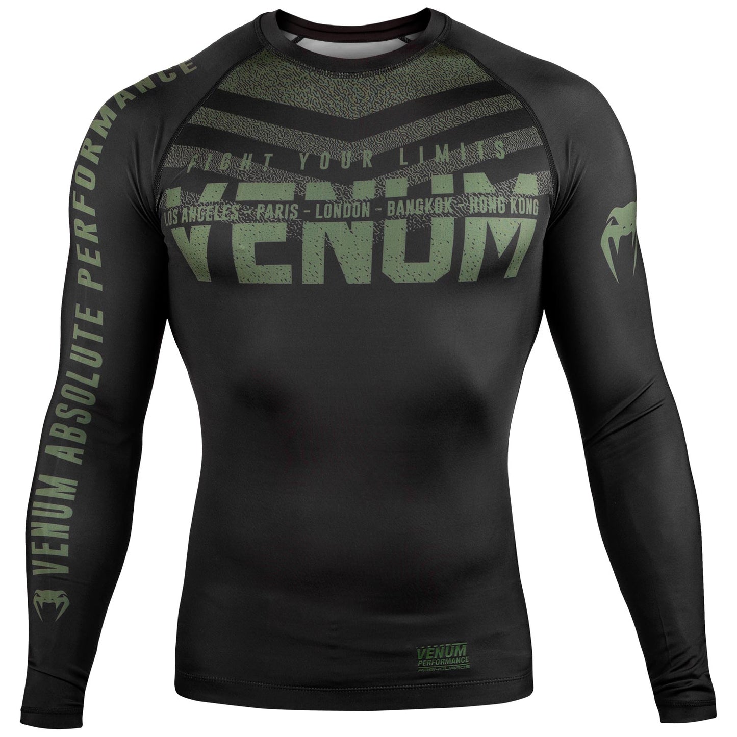 Venum Signature Rashguard - Long Sleeve - Black/Khaki - Exclusive