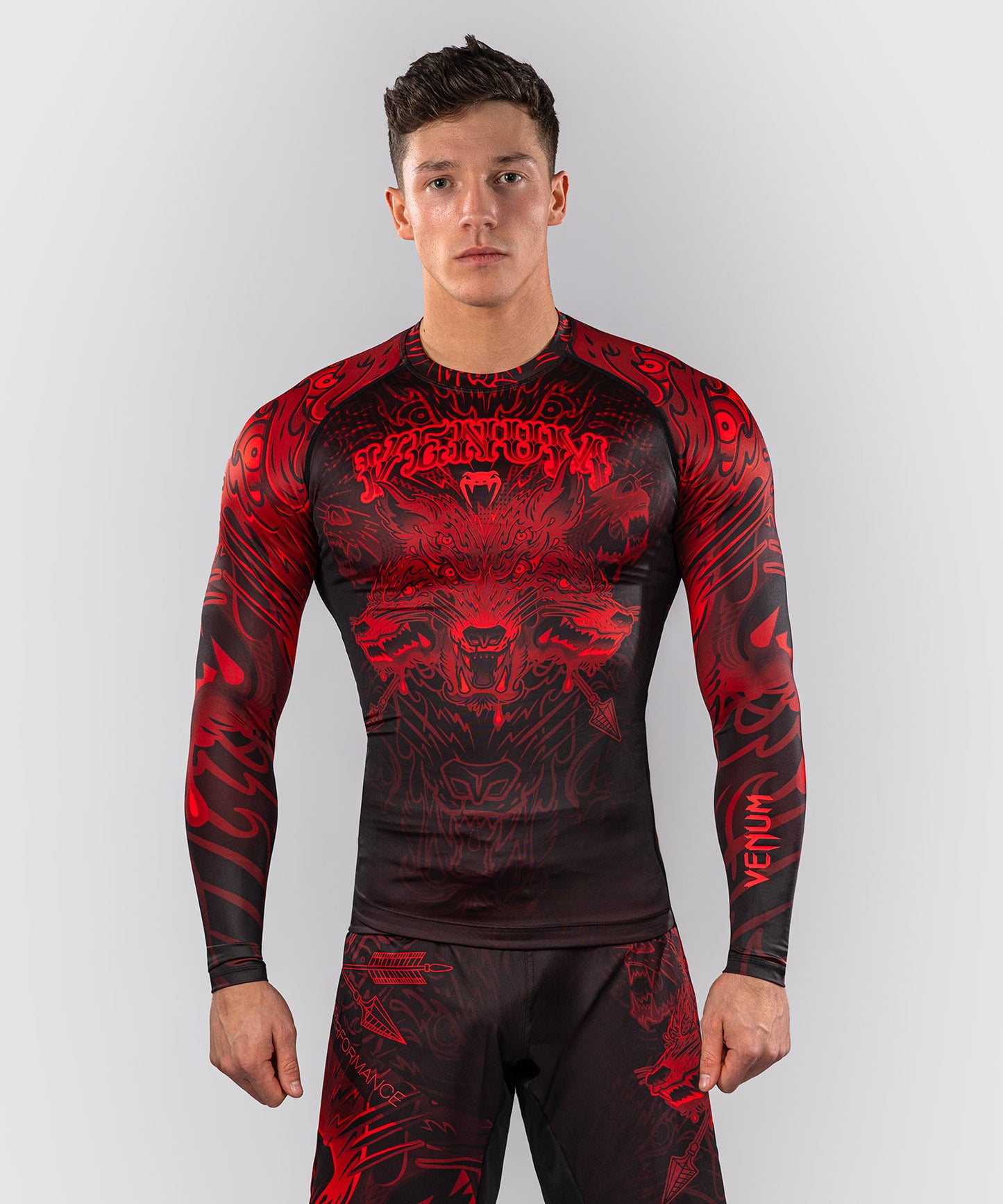 Venum Wolf Atak Long Sleeve Rashguard - Black/Red