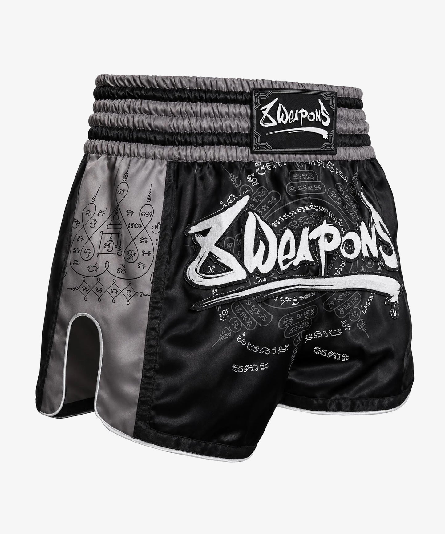 Short de Muay Thai 8 Weapons 8 Ways Yant 2.0 - Noir/Gris
